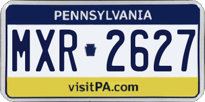 PA license plate MXR2627