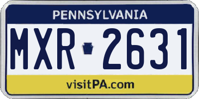 PA license plate MXR2631