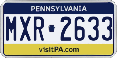 PA license plate MXR2633