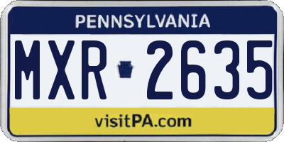 PA license plate MXR2635