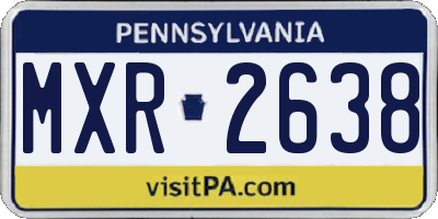 PA license plate MXR2638