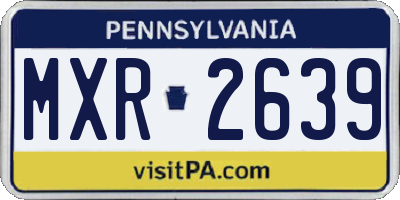 PA license plate MXR2639