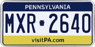 PA license plate MXR2640