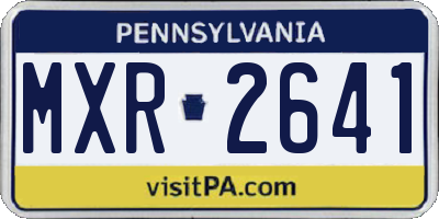 PA license plate MXR2641