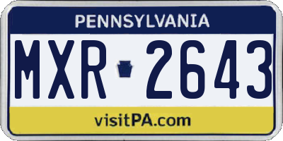 PA license plate MXR2643