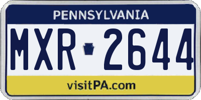 PA license plate MXR2644