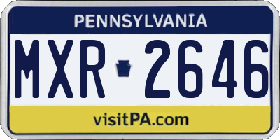 PA license plate MXR2646