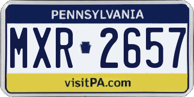 PA license plate MXR2657