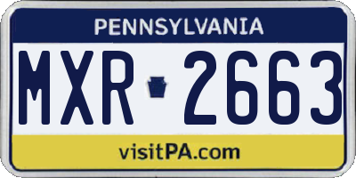 PA license plate MXR2663