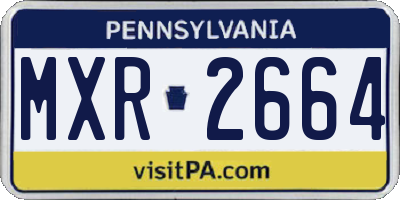 PA license plate MXR2664