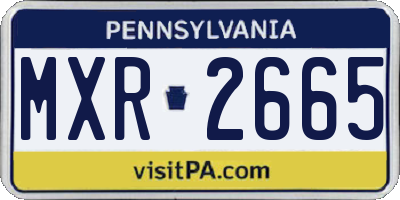 PA license plate MXR2665