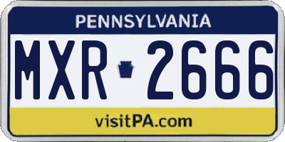PA license plate MXR2666