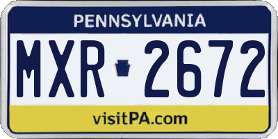 PA license plate MXR2672