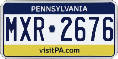 PA license plate MXR2676