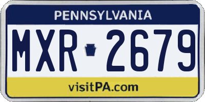 PA license plate MXR2679
