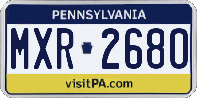 PA license plate MXR2680