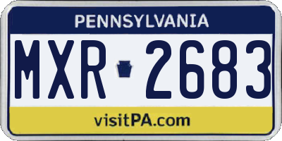 PA license plate MXR2683