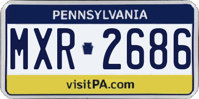 PA license plate MXR2686