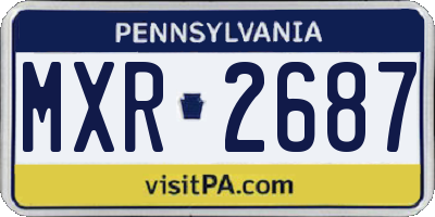 PA license plate MXR2687