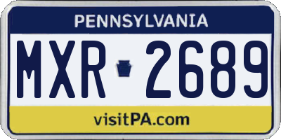 PA license plate MXR2689