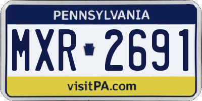 PA license plate MXR2691