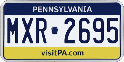 PA license plate MXR2695