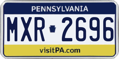 PA license plate MXR2696