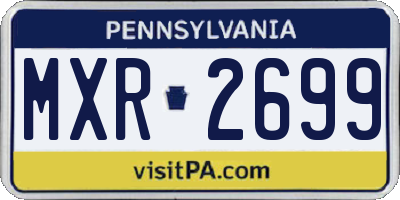 PA license plate MXR2699