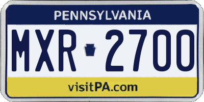 PA license plate MXR2700