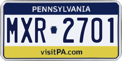 PA license plate MXR2701