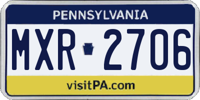 PA license plate MXR2706