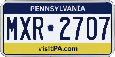 PA license plate MXR2707
