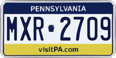 PA license plate MXR2709