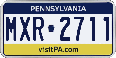 PA license plate MXR2711