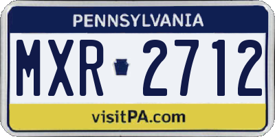 PA license plate MXR2712
