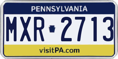 PA license plate MXR2713