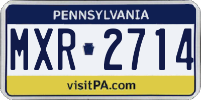 PA license plate MXR2714