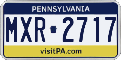 PA license plate MXR2717