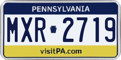 PA license plate MXR2719
