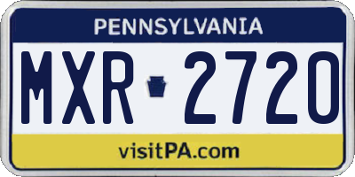PA license plate MXR2720