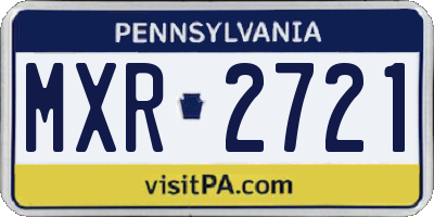 PA license plate MXR2721