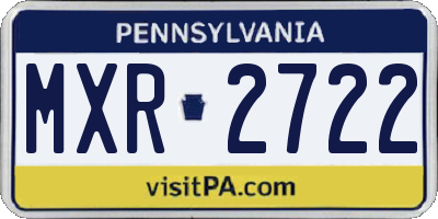 PA license plate MXR2722