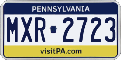PA license plate MXR2723