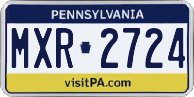 PA license plate MXR2724