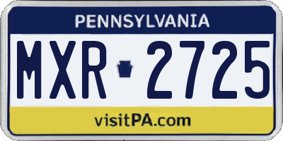 PA license plate MXR2725