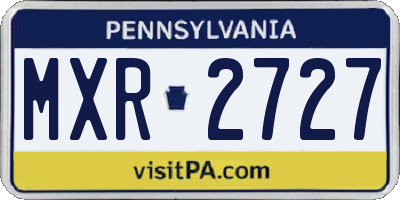PA license plate MXR2727
