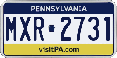 PA license plate MXR2731
