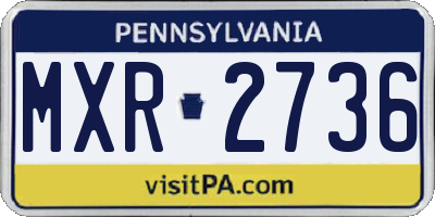 PA license plate MXR2736