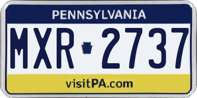 PA license plate MXR2737