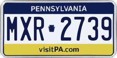 PA license plate MXR2739